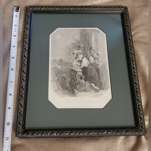 Vintage Steel Engraving "The Lover's Signal" Grahams Magazine 1843